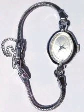 Vintage Women Orvin Watch Swiss 17j Silver Case 10kt Gf Bracelet Band Mechanical