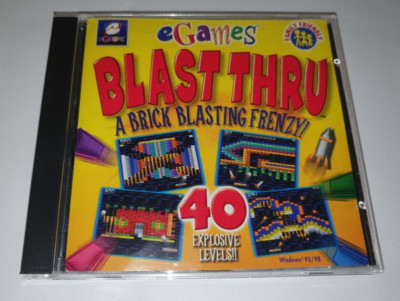 eGames Blast Thru A Brick Blasting Frenzy (2000, PC, CD-ROM) Tested Working
