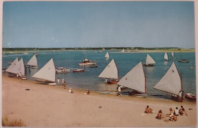 Vintage Postcard Sail Boats Tide Cape Cod Massachusetts AA29