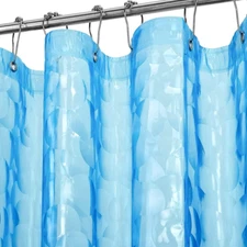 Ga-Geetopia Narrow Size Blue Pearl 3D EVA Stall Shower Curtain Liner, 36X72 Inch