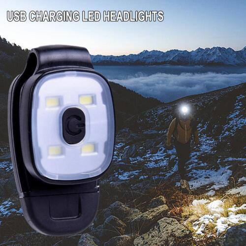 LED Clip On Headlamp USB Rechargeable Caps Hat Lamp Torch Headlight Q0L7 - Picture 1 of 13