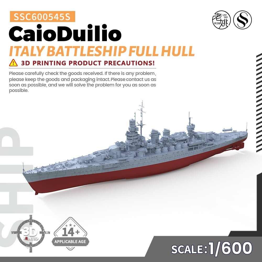 1/600 Military Model Kit Italy CaioDuilio Battleship Full Hull
