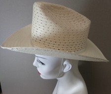 Vtg Western Trails Light Weight Shape Eze Brim Men's Straw Cowboy Hat Sz 6 1/2
