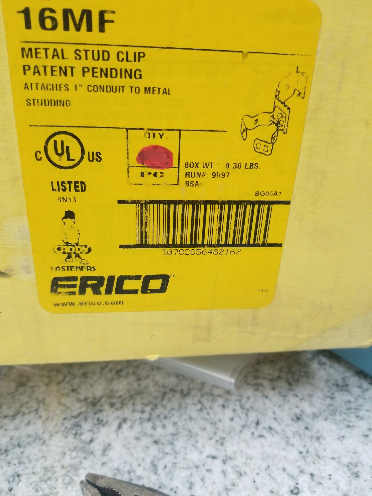 (pack of 20) CADDY  16MF  1 "  CONDUIT TO METAL STUD ATTACHMENT CLIP 1-INCH(4E3