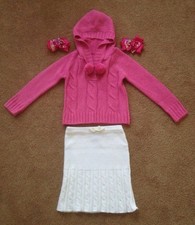 GIRLS SIZE 4 3 PC SET JUST A GIRL SWEATER CHILDREN'S PLACE SKIRT BOWS EXC