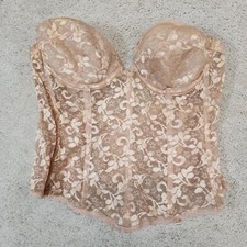 Carnival Corset Style Bridal Strapless Bra Longline Full Cup Peach Bra 38B VTG