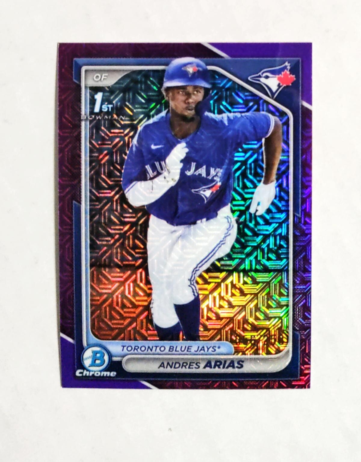 Andres Arias 2024 1st Bowman Chrome #BCP-236 Mega PURPLE REFRACTOR 056/250 z36