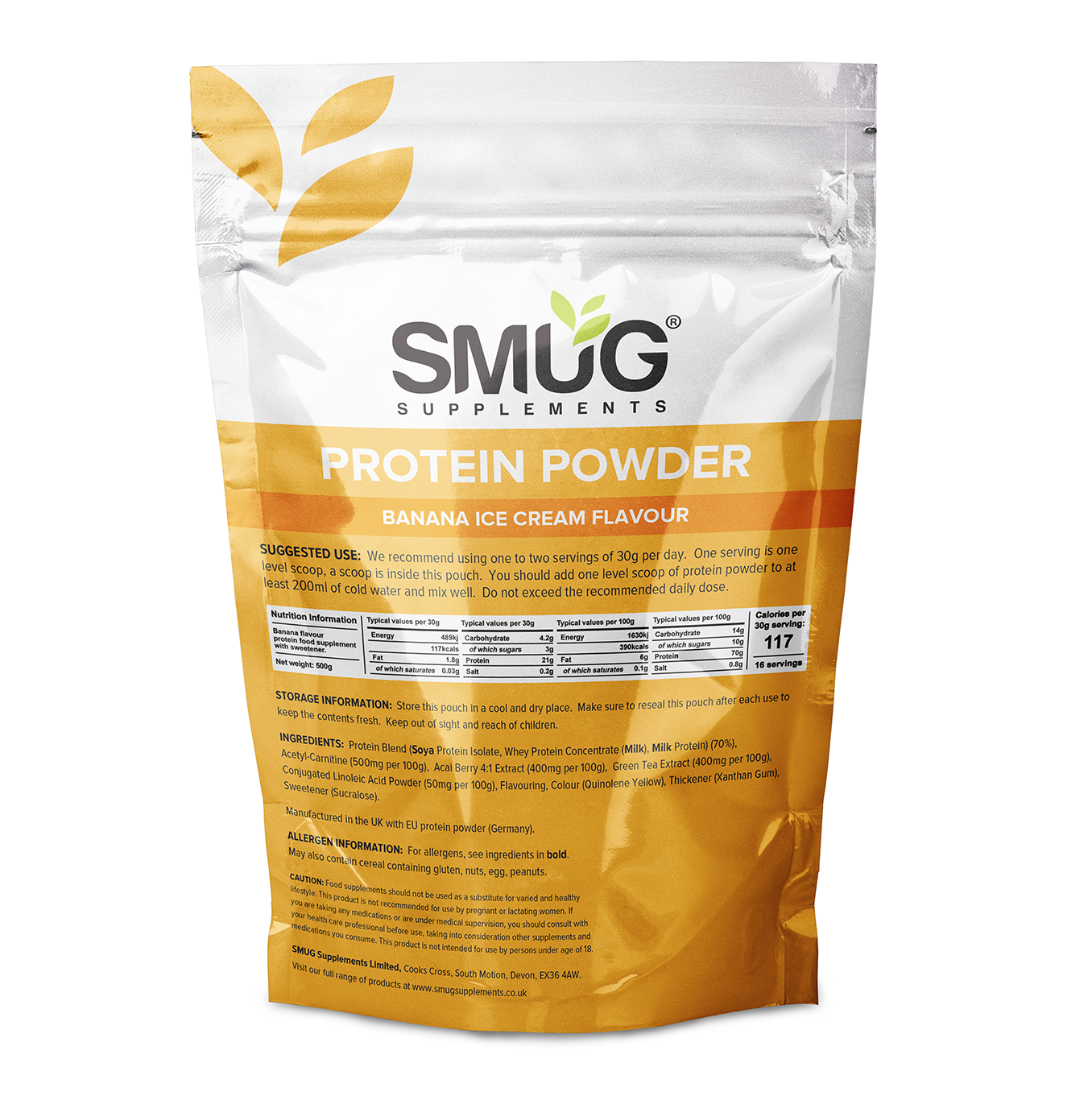 Diet Protein Powder by SMUG Supplements Banana Low Calorie Slimming