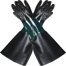 Heavy Duty Rubber Sandblasting Protection Gloves for Sandblast Cabinets
