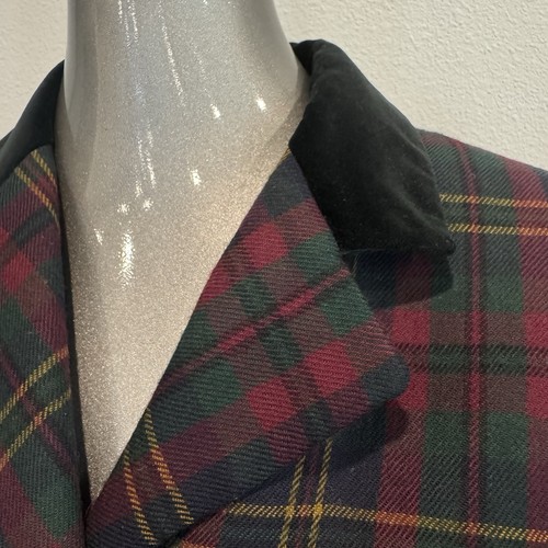 Vintage 90s Lauren Ralph Lauren Womens 8 Wool Plaid Velour Collar Blazer USA - Picture 5 of 16