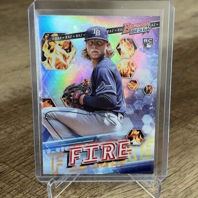 2022 Bowman's Best Elements FIRE Shane Baz Rookie Card Tampa Bay Rays RC