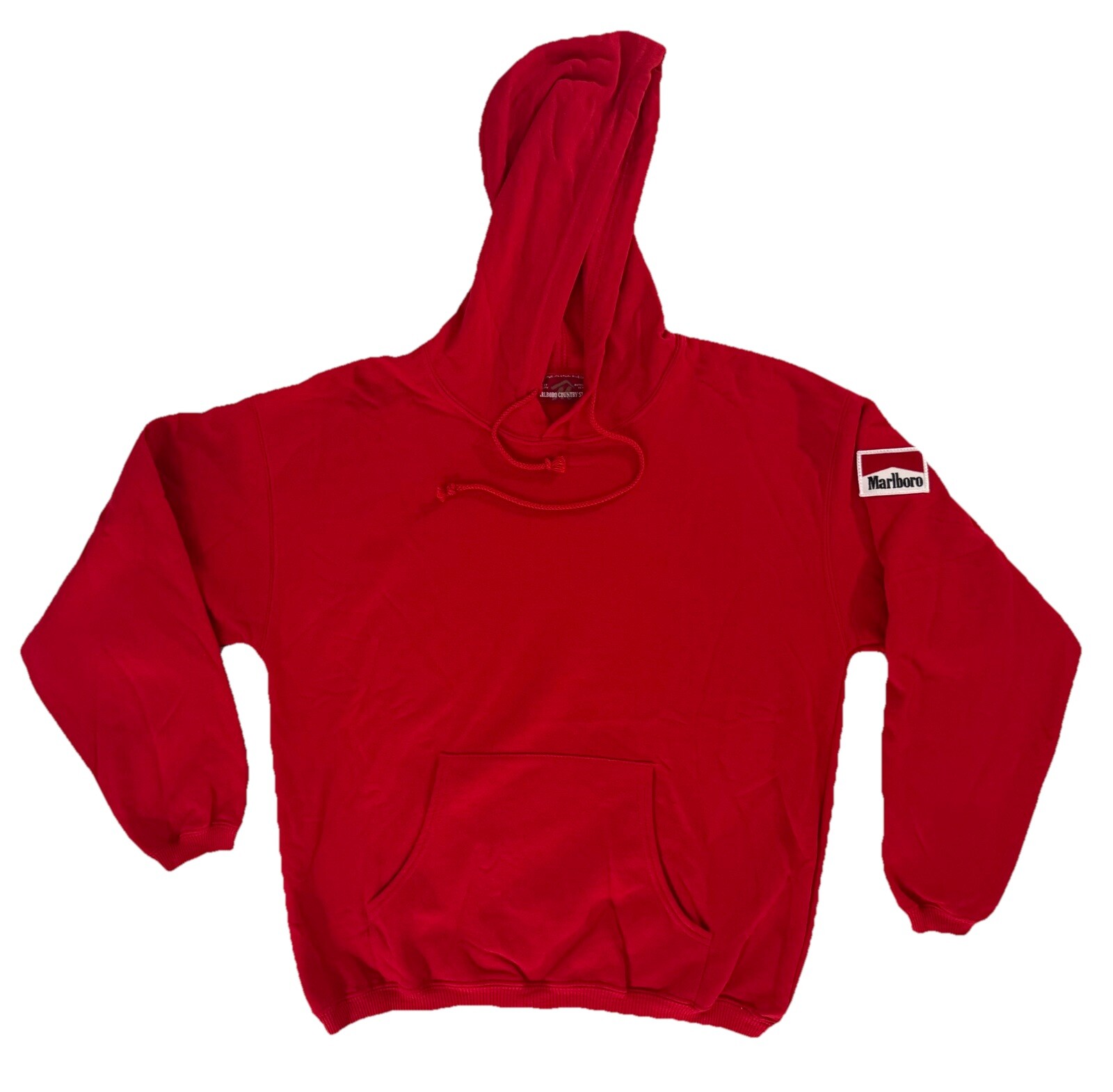 Vintage Marlboro Hoodie Medium Red Pullover 90s Hooded Sweatshirt