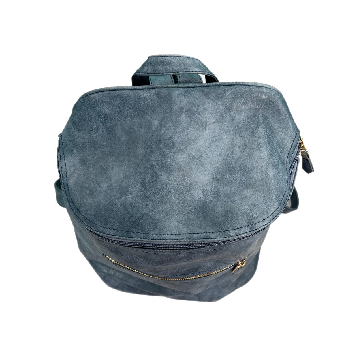 Backpack Purse Blue Vegan Leather Detachable Shoulder Strap Back & Inside Pocket PEBBLE MINI BACKPACK NAVY | Versatile Vegan Leather Backpack  main image 4