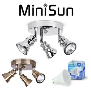 Minisun 17cm Adjustable 3 Way Ceiling Spotlight Fitting Kitchen