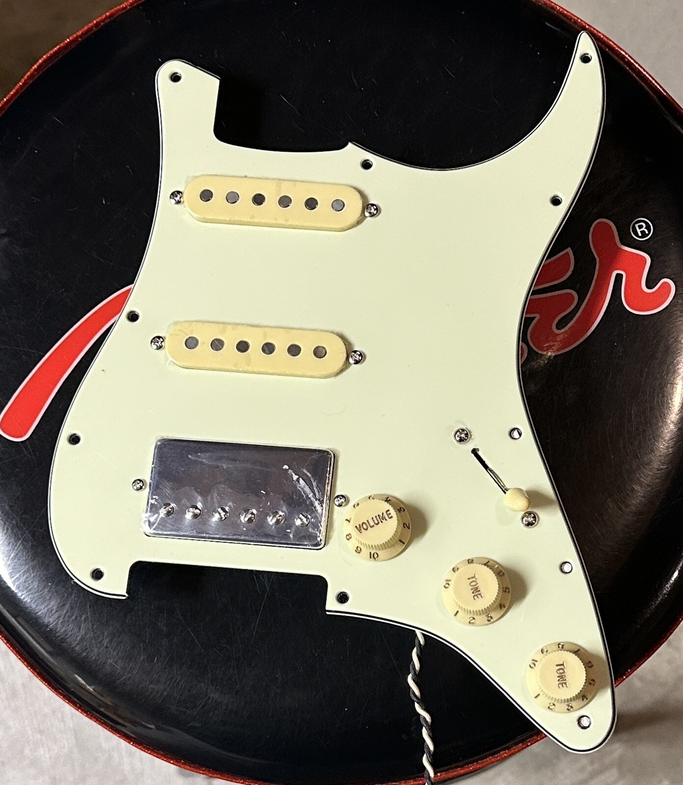 SH GuitarWorks Custom HSS Loaded 3 Ply NEW Pickguard Mint Green USA