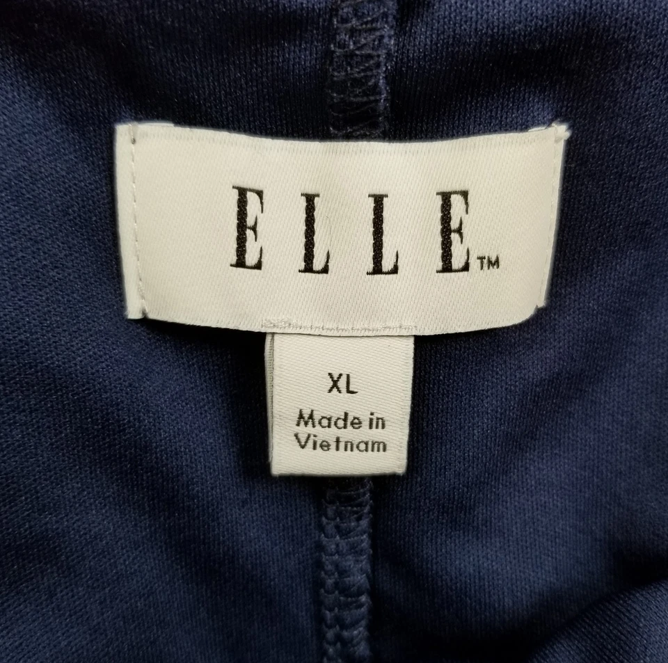 Elle Top Women’s Extra Large XL Blue Lace ¾ Bell Sleeve Crewneck Romantic Date - Imagem 4 de 4