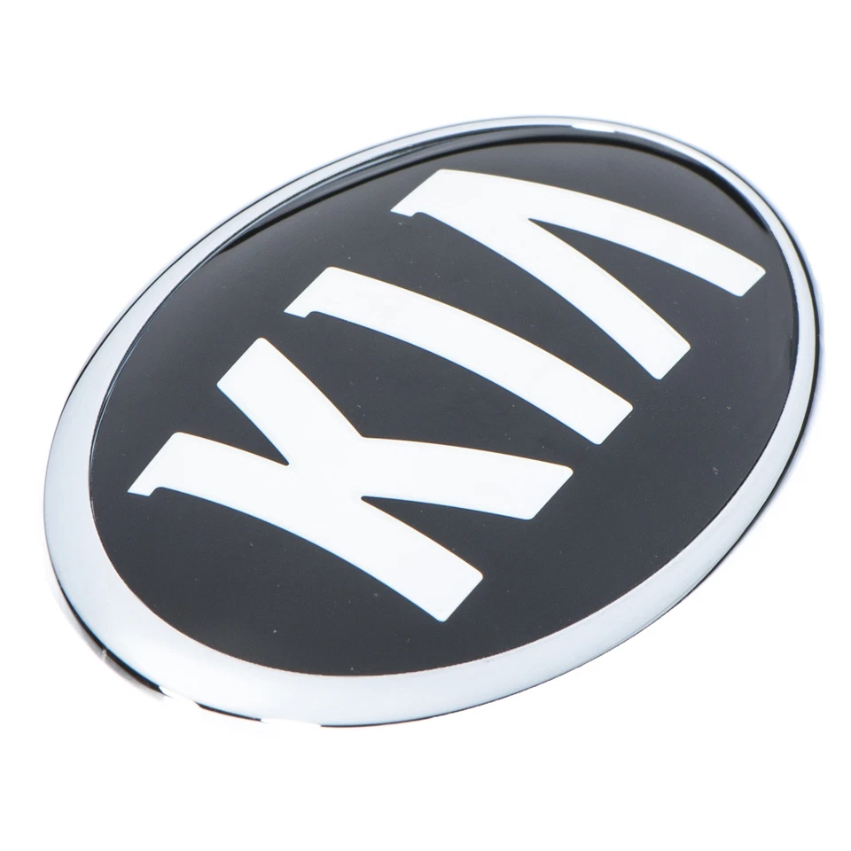 OEM NEW GENUINE Front Grille KIA Emblem Nameplate Chrome Black Badge 86318-3R500 - Image 3 of 4