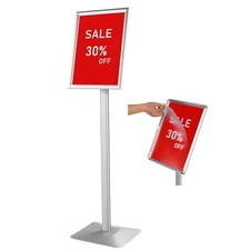 DISPLAYSWORKER Adjustable Heavy Duty Pedestal Sign Holder Floor Stand,Sign Stand
