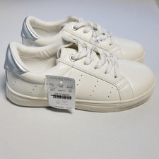 J crew Factory Girls Lace-Up Sneakers Size K4 White Lavende