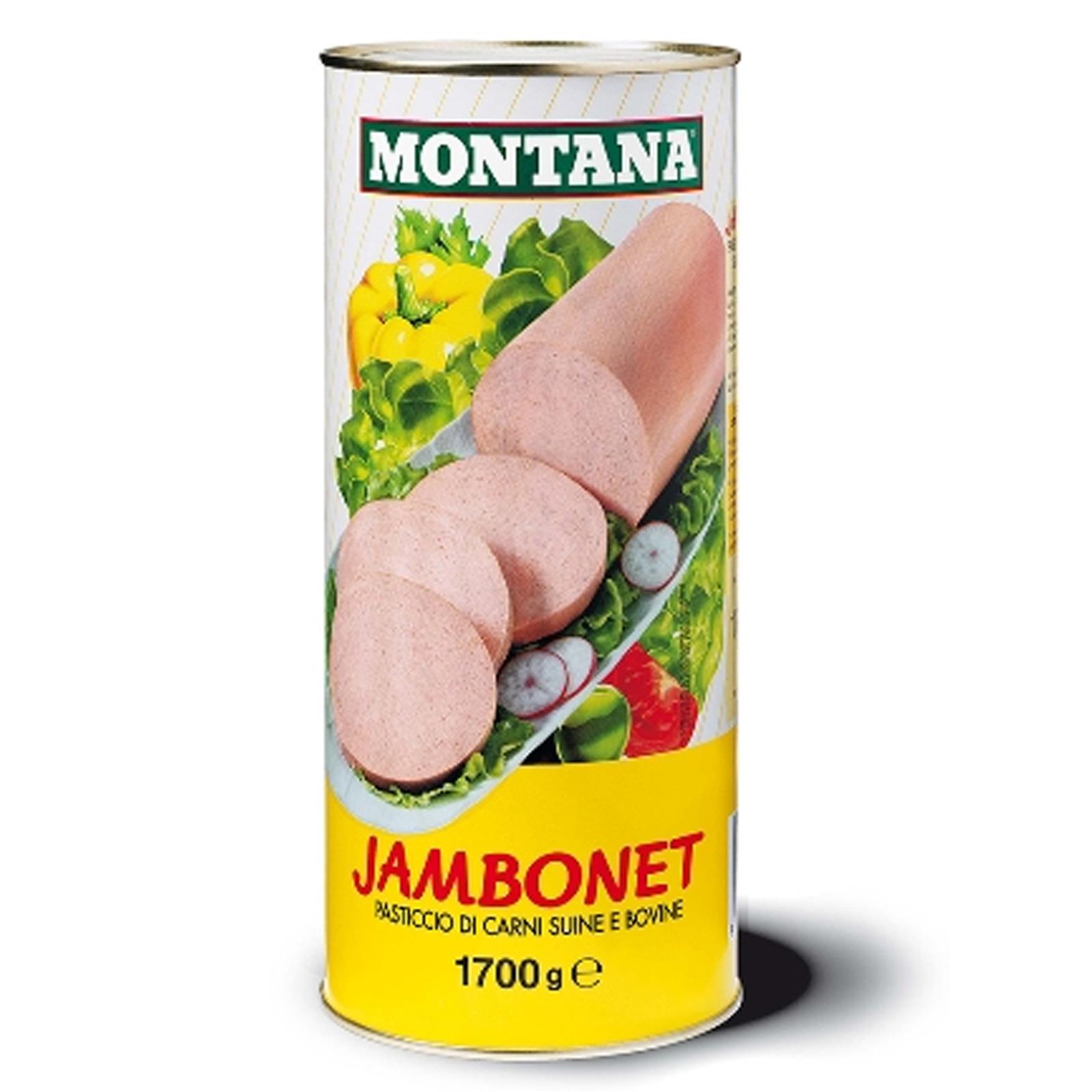 CARNE IN SCATOLA MONTANA JAMBONET PATE' DI CARNE 1700 GR PASTICCIO SUINO BOVINO