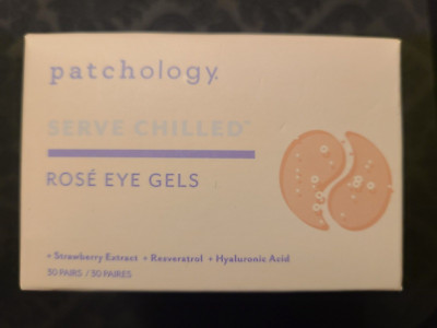NIB Patchology Serve Chilled Rose Eye Gels 30 pairs Resveratrol Hyaluronic Acid