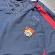 Cooperstown Cage Jacket 1/4 Zip Mens Medium Blue Red All Star Sewn Patch