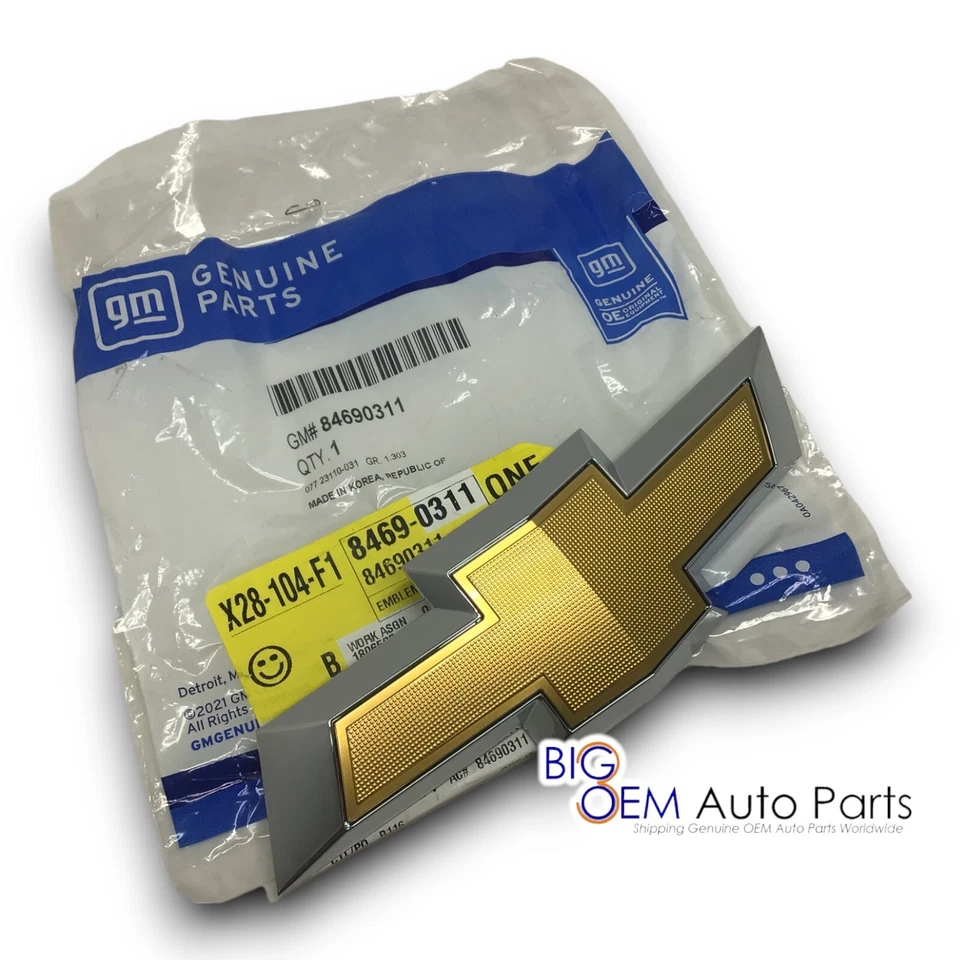 09-12 Chevrolet Traverse parachoques delantero cromado dorado pajarita emblema OEM 84690311 Foto 4 de 4