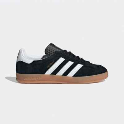 Adidas Originals Unisex Gazelle Indoor Shoes Black White Gum Sneakers Size 10