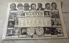 Antique 1914 Warner Auto Meter Print Ad Advertising 21x14.5