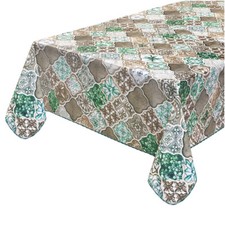 Tovaglia tavolo cucina antimacchia bordata cotone plastificato maiolica gotica