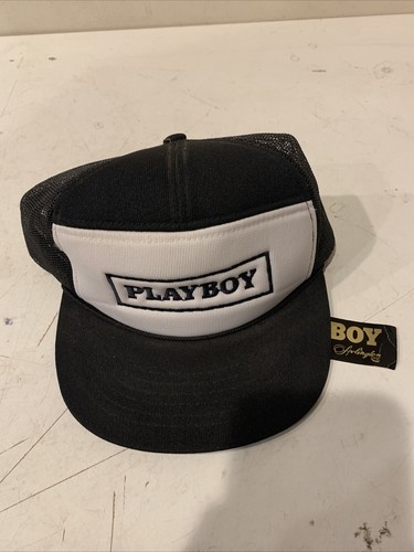 Vtg Playboy Bunny Logo Snapback Black 