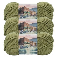  3 Pack Lion Brand Yarn 135-179D Hometown Bulky Yarn, Lakeland Olive