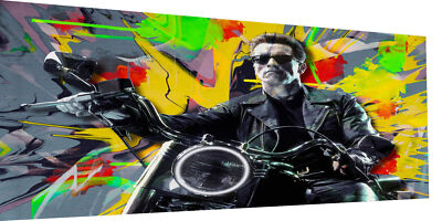 Leinwand Bilder Arnold Schwarzenegger Pop Art Wandbilder-Hochwertiger Kunstdruck