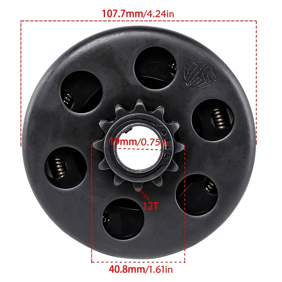 12T Clutch 3/4'' Bore + #35 Chain For Honda GX160 GX200 Go Kart ATV Drift Trike - Image 2 of 4