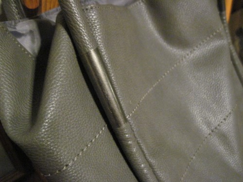 Two for One -NEIMAN MARCUS Gray Faux Leather Shoulder+ Silver Beach Tote Bags - Picture 3 of 6