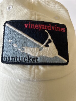 Vineyard Vines Hat Off White Nantucket Adjustable Hook Loop Strap Back
