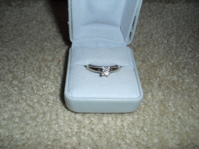 JARED 14K WEISSGOLD LEO 1/2 CT DIAMANT PRINZESSIN PLATIN RING GRÖSSE 10 EUC $ 1789