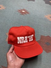 Vintage trucker hat mesh made in USA NRA national rifle association builder 80s