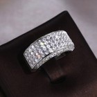 Fiancé Ring Silver plated Hip Hop Ring 3.1 CT CZ Heavy Women Pretty Band — photo 6