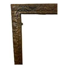 ANTIQUE SHELL DESIGN CAST IRON FIREPLACE SURROUND 30.25 X 24.5” b