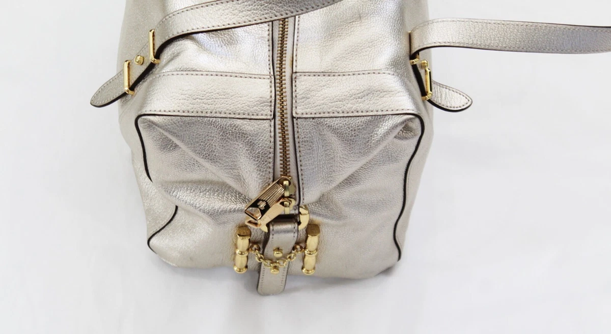 Lauren Polo Ralph Lauren Womens Gold Silver Metallic Shoulder Bag