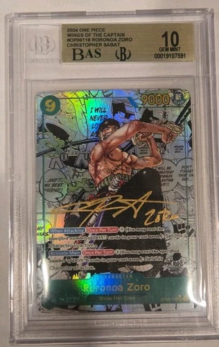One Piece Roronoa Zoro Manga Alt Art Premium Booster OP06-118 EN Pristine BGS 10