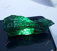 170 Ct NATURAL Translucent Colombian Green Emerald Rough Loose Gemstone S-7