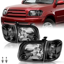 Tundra 2005-2006 Sequoia 2005-2007 Headlight Assembly Black Clear Reflector