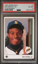1989 UD STAR ROOKIE #1 KEN GRIFFEY JR. ROOKIE RC PSA 6