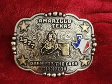 Rodeo☆1977☆X~Treme Barrel Racing Champion Trophy Buckle☆Amarillo Texas☆Rare☆W85
