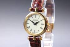 [Exc+5] GUCCI 2000L Sherry Line 21mm Ivory Dial Quartz Woman's Vintage Watch