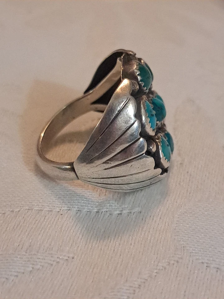 Anillo para hombre talla grande 11 plata y turquesa Foto 4 de 4