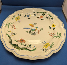 GIEN France Oiseaux de Paradis Bird Of Paradise Flower Cake Plate Platter 12.25"