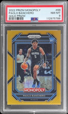 2022-23 Panini Prizm Monopoly Paolo Banchero #66 PSA 8 RC Gold Prizm 26/49 NM-MT